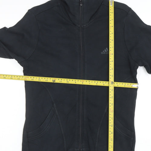 Adidas Women's Black Full Zip Sweatshirt Size 12 Cotton Blend