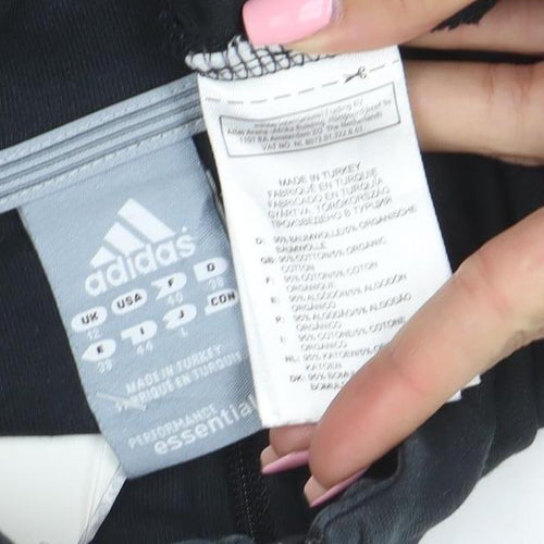 Adidas Women's Black Full Zip Sweatshirt Size 12 Cotton Blend