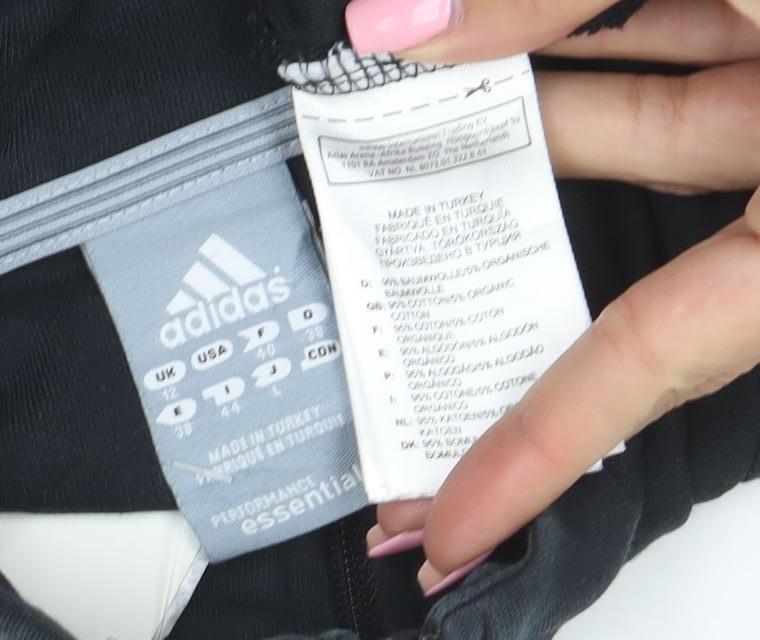 Adidas Women's Black Full Zip Sweatshirt Size 12 Cotton Blend