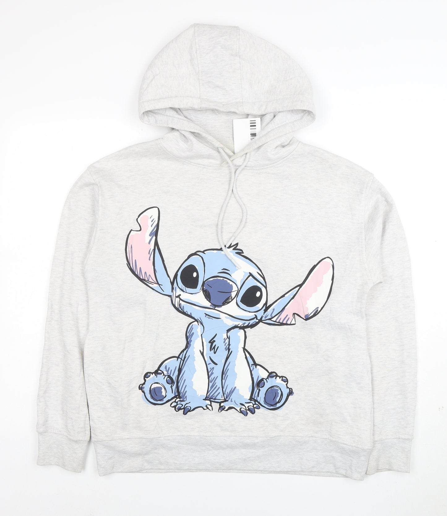 Disney Women's Grey Stitch Hoodie Size S Pullover Hooded Sweatshirt