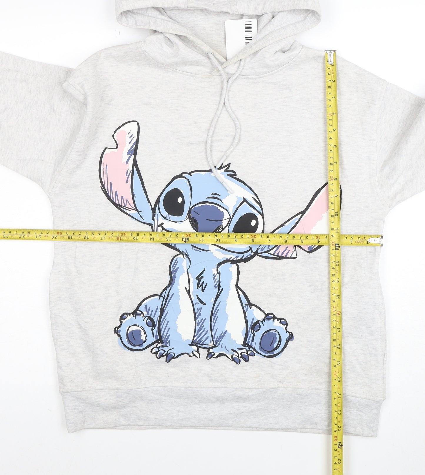 Disney Women's Grey Stitch Hoodie Size S Pullover Hooded Sweatshirt