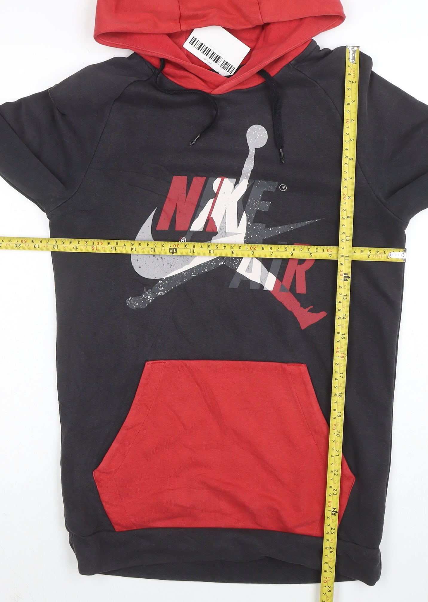 Jordan Men's Black Red Pullover Hoodie Small Graphic Print Logo