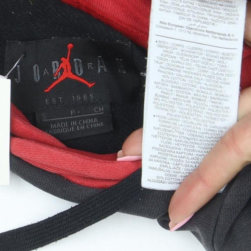 Jordan Men's Black Red Pullover Hoodie Small Graphic Print Logo