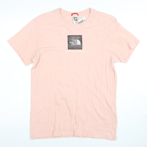 The North Face Men's Pink Cotton Crew Neck Short Sleeve T-Shirt S