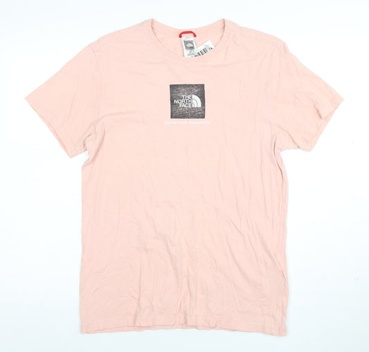 The North Face Men's Pink Cotton Crew Neck Short Sleeve T-Shirt S