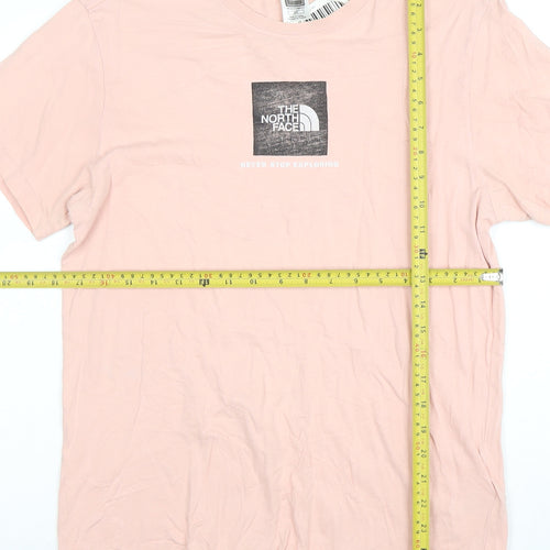 The North Face Men's Pink Cotton Crew Neck Short Sleeve T-Shirt S