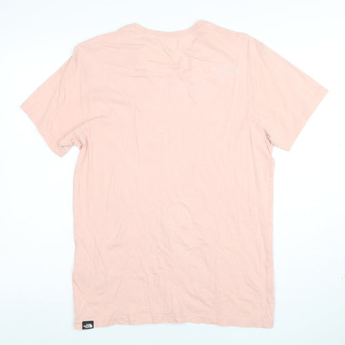 The North Face Men's Pink Cotton Crew Neck Short Sleeve T-Shirt S