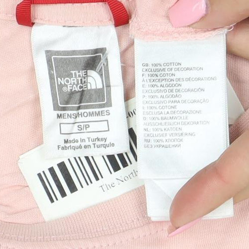 The North Face Men's Pink Cotton Crew Neck Short Sleeve T-Shirt S