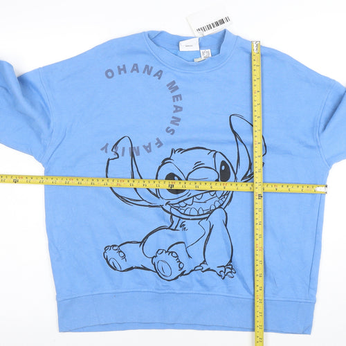 Disney Women Blue Stitch Pullover Sweatshirt Size S