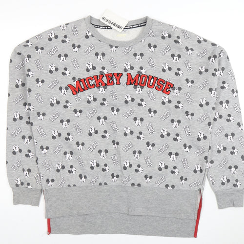 Disney Women Grey Mickey Mouse Pullover Sweatshirt Size S