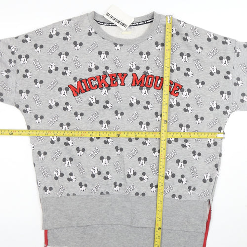 Disney Women Grey Mickey Mouse Pullover Sweatshirt Size S