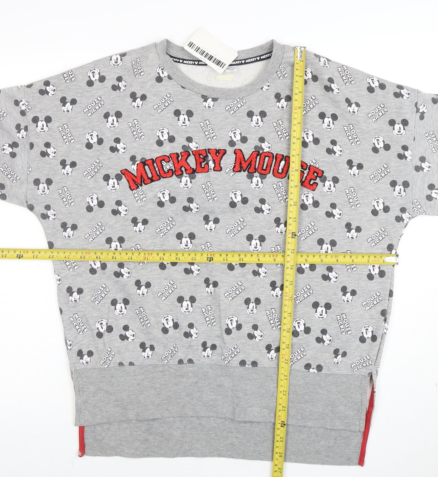 Disney Women Grey Mickey Mouse Pullover Sweatshirt Size S