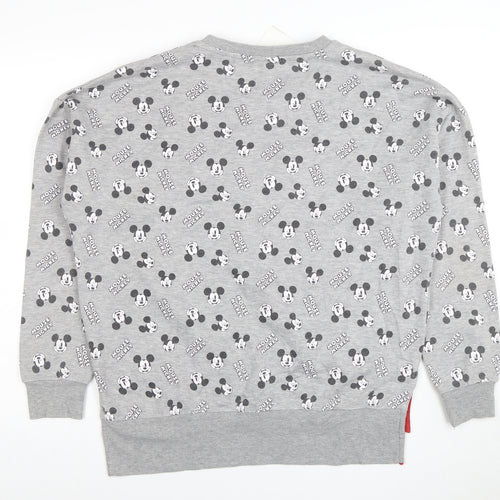 Disney Women Grey Mickey Mouse Pullover Sweatshirt Size S