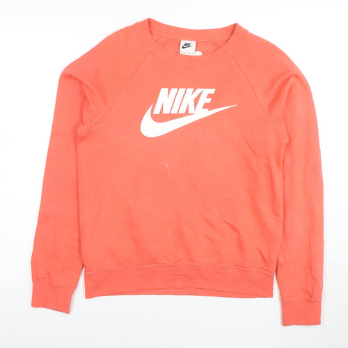 Nike Men's Coral Crew Neck Logo Sweatshirt XS Cotton Blend