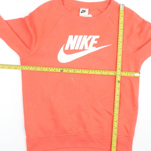 Nike Men's Coral Crew Neck Logo Sweatshirt XS Cotton Blend