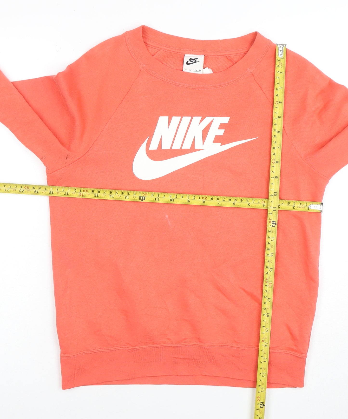 Nike Men's Coral Crew Neck Logo Sweatshirt XS Cotton Blend