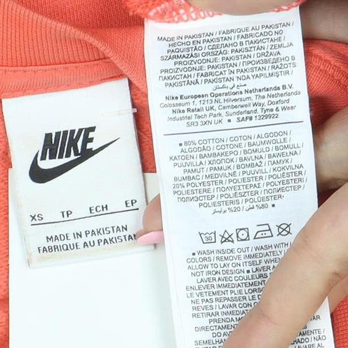 Nike Men's Coral Crew Neck Logo Sweatshirt XS Cotton Blend