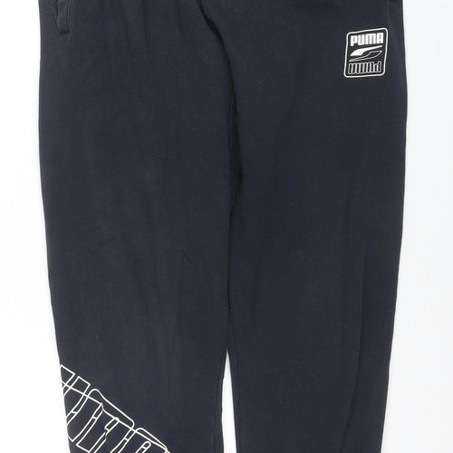 Puma Men’s Black Jogger Sweatpants Size M Fleece Tapered Fit