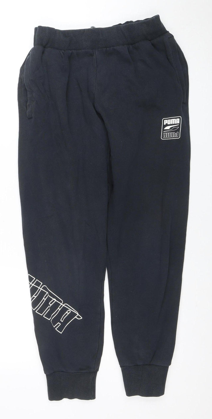 Puma Men’s Black Jogger Sweatpants Size M Fleece Tapered Fit