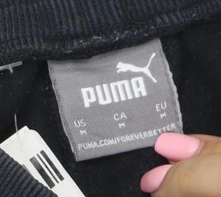 Puma Men’s Black Jogger Sweatpants Size M Fleece Tapered Fit
