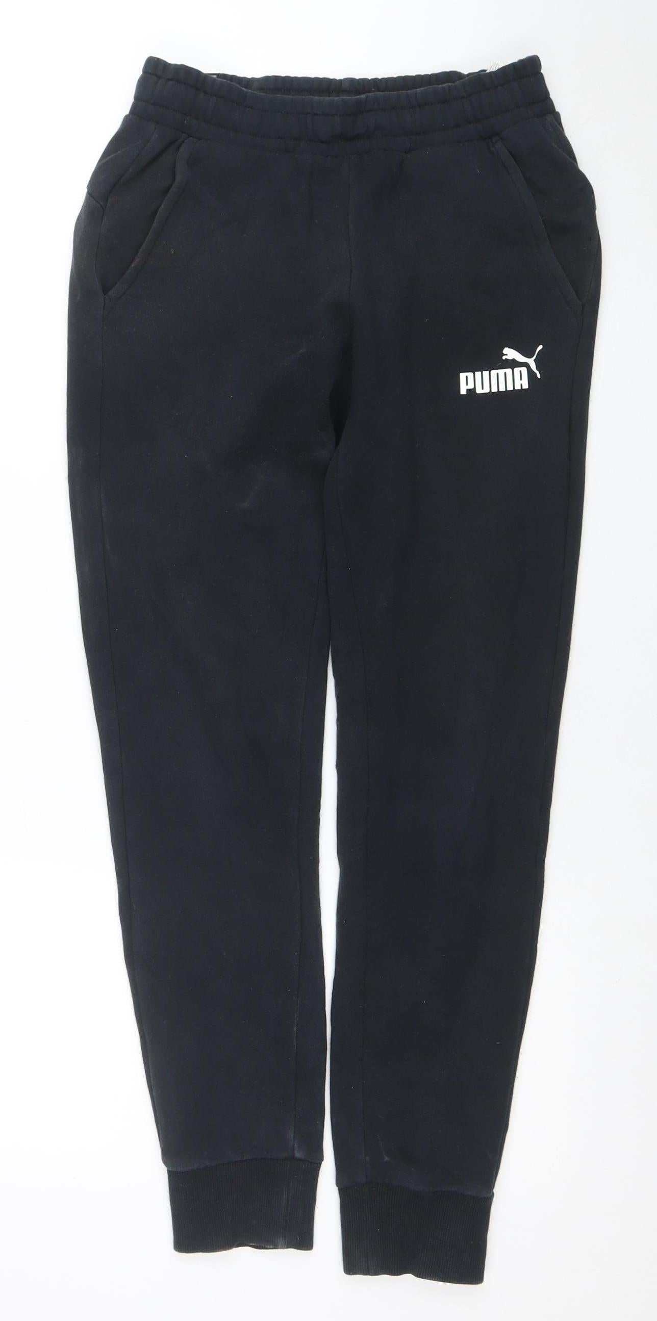 Puma Men's Black Small Jogger Sweatpants with Pockets