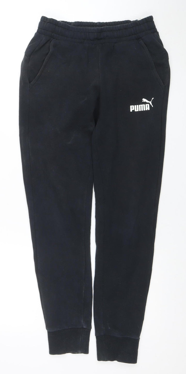 Puma Men's Black Small Jogger Sweatpants with Pockets