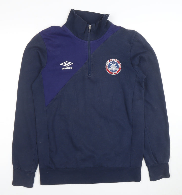 Umbro Men's Blue 1/4 Zip Sports Sweatshirt Size S