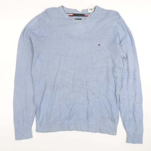 Tommy Hilfiger Men's Blue Organic Cotton Crew Neck Sweatshirt M