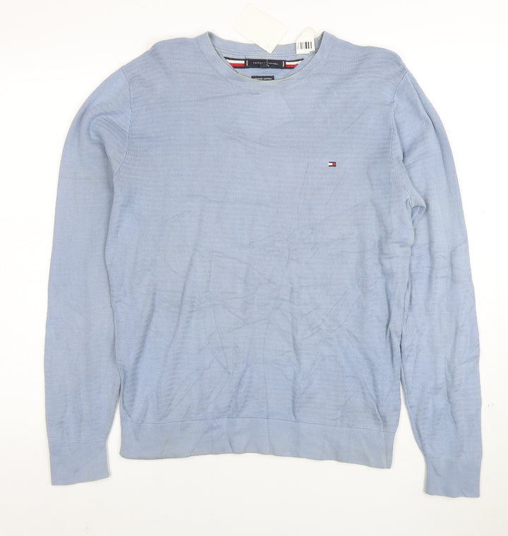 Tommy Hilfiger Men's Blue Organic Cotton Crew Neck Sweatshirt M