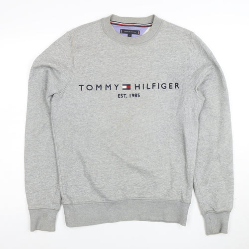Tommy Hilfiger Men's Grey Logo Crew Neck Sweatshirt Size S