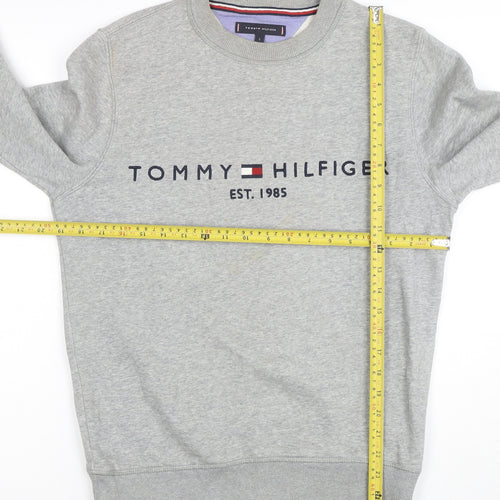 Tommy Hilfiger Men's Grey Logo Crew Neck Sweatshirt Size S