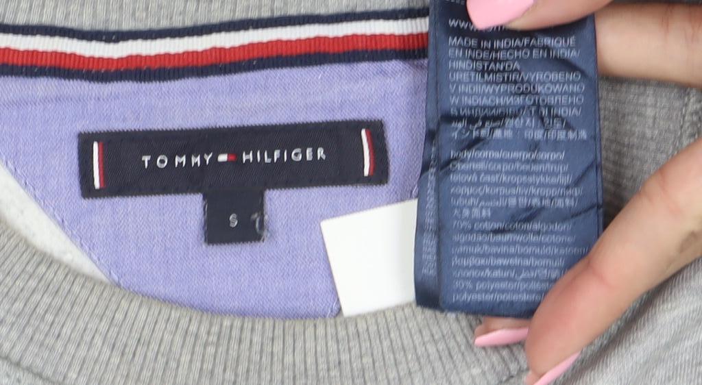 Tommy Hilfiger Men's Grey Logo Crew Neck Sweatshirt Size S