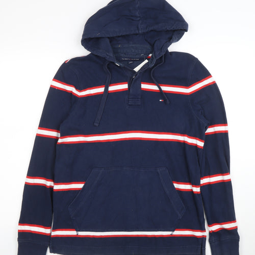 Tommy Hilfiger Men's Blue Striped Pullover Hoodie Size S