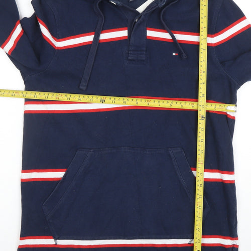 Tommy Hilfiger Men's Blue Striped Pullover Hoodie Size S