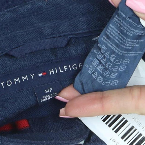 Tommy Hilfiger Men's Blue Striped Pullover Hoodie Size S