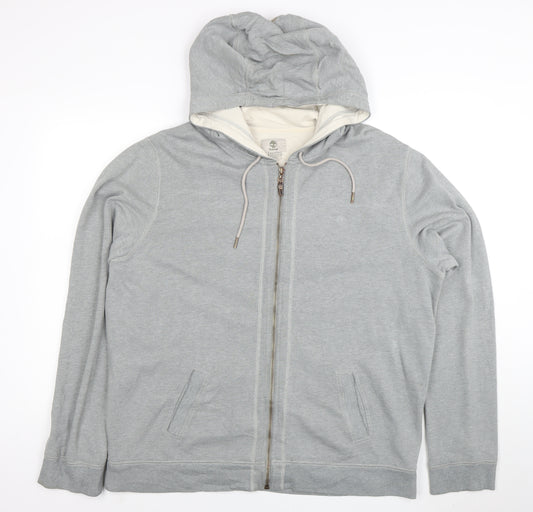 Timberland Mens Grey 2XL Full Zip Regular Fit Hoodie