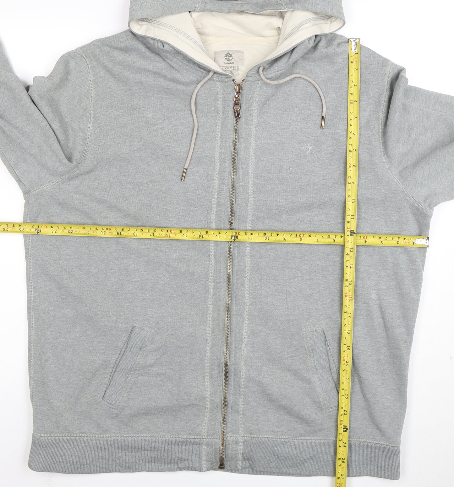 Timberland Mens Grey 2XL Full Zip Regular Fit Hoodie