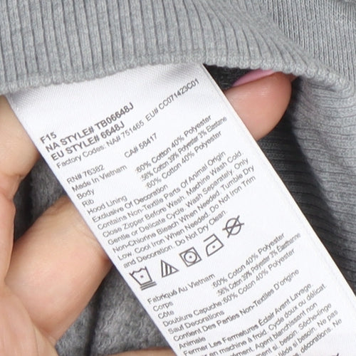Timberland Mens Grey 2XL Full Zip Regular Fit Hoodie