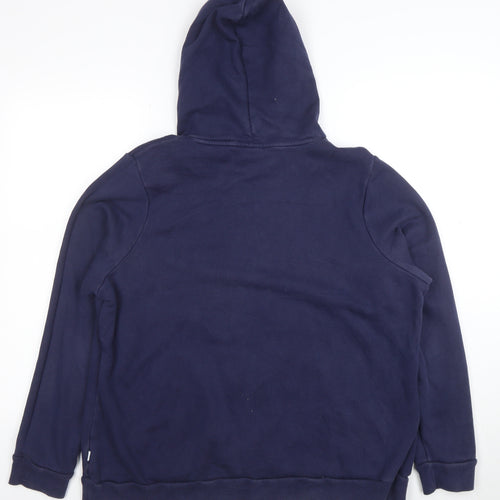 Puma Womens Navy Blue Pullover Hoodie Size XL Cotton Blend