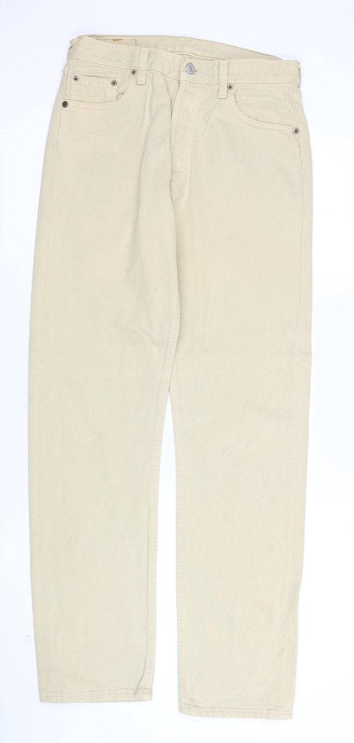 Levi's 501 Men's Beige Straight Jeans W30 L32 Cotton Classic Fit