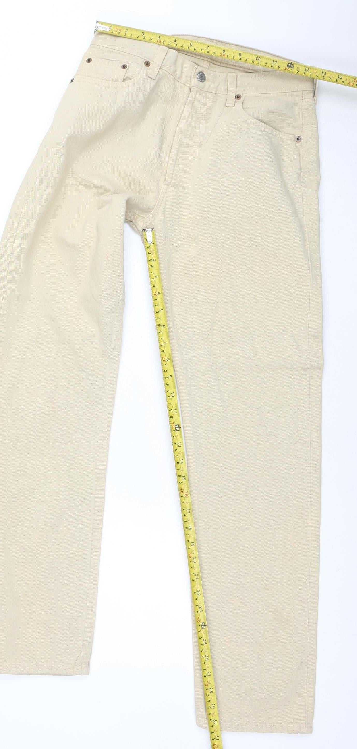 Levi's 501 Men's Beige Straight Jeans W30 L32 Cotton Classic Fit