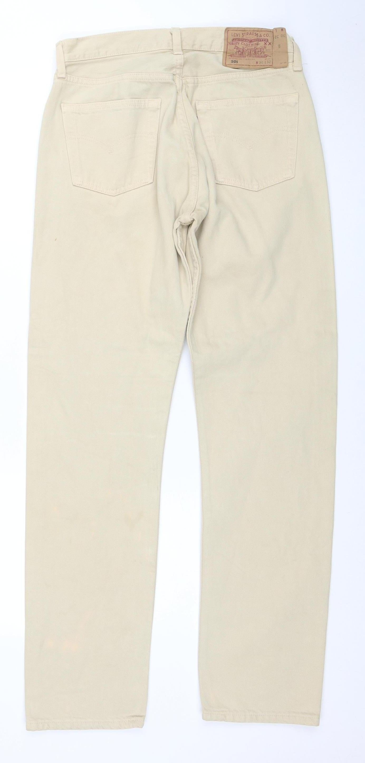 Levi's 501 Men's Beige Straight Jeans W30 L32 Cotton Classic Fit