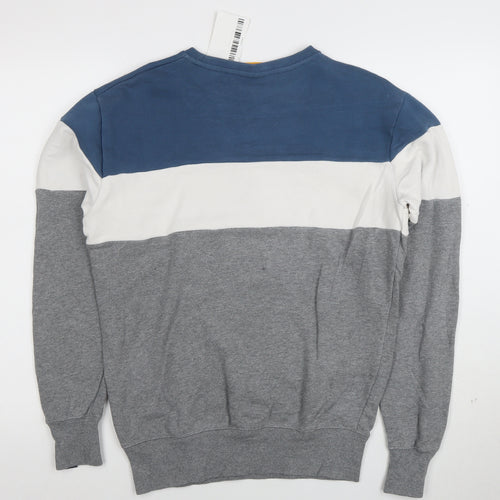 Ellesse Men’s Blue White Grey Colour Block Sweatshirt M Regular Fit