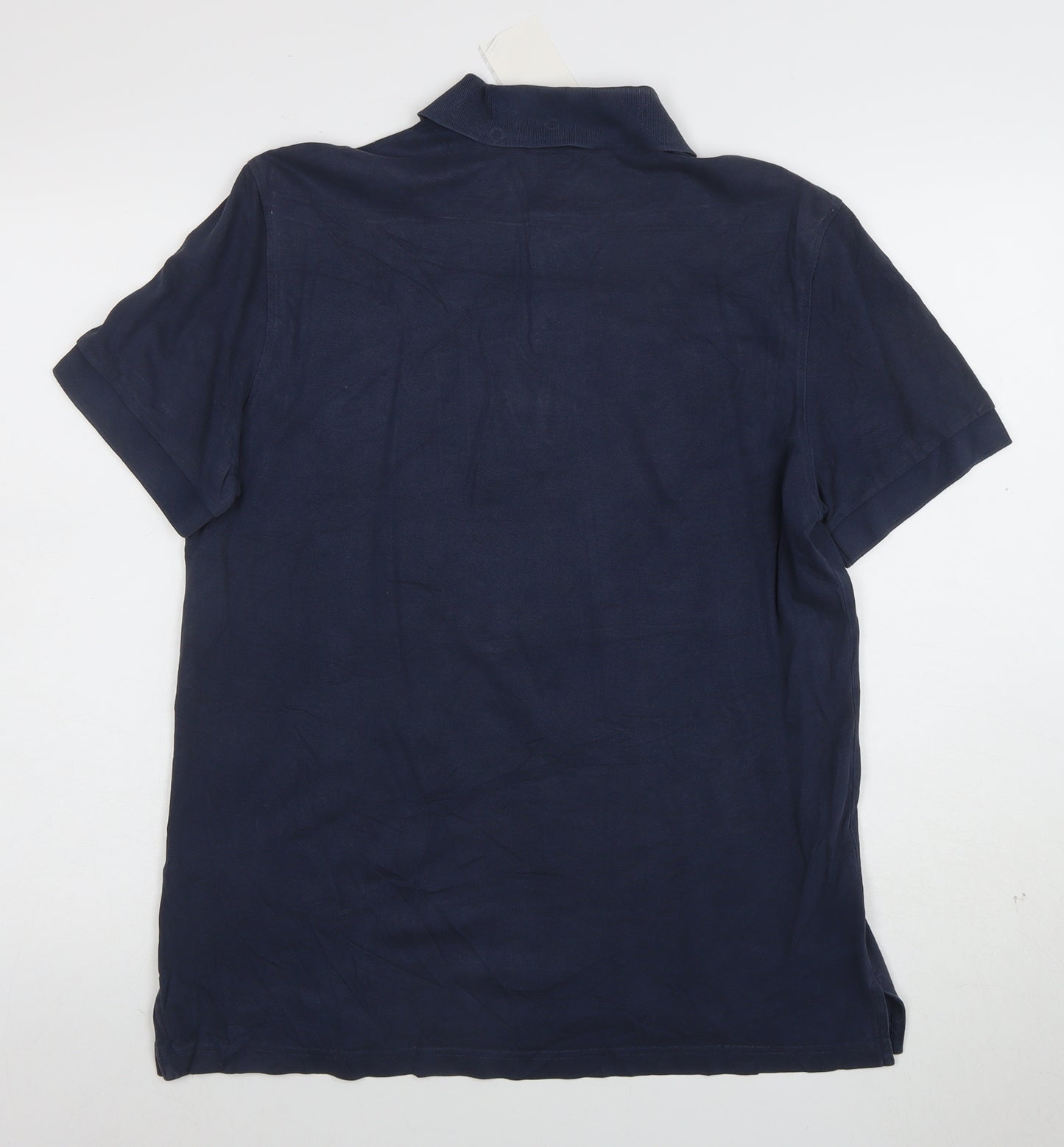 Hugo Boss Mens Navy Blue Regular Fit Pima Cotton Polo Shirt Size L