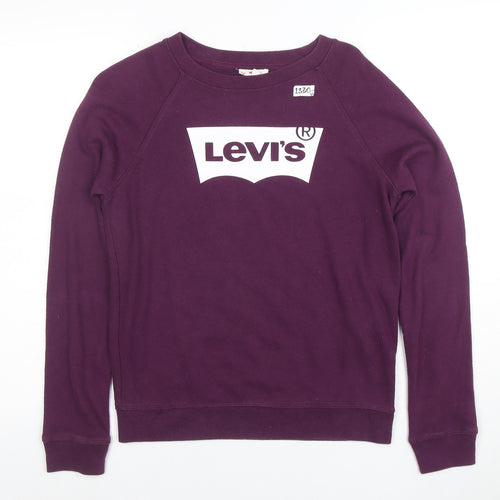 Levi's Womens Purple XS Pullover Graphic Logo Sweatshirt