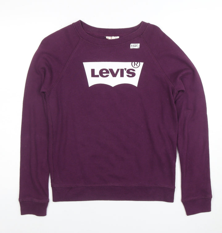 Levi's Womens Purple XS Pullover Graphic Logo Sweatshirt
