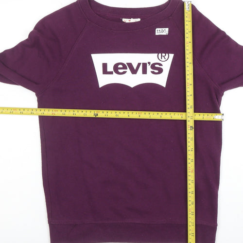 Levi's Womens Purple XS Pullover Graphic Logo Sweatshirt
