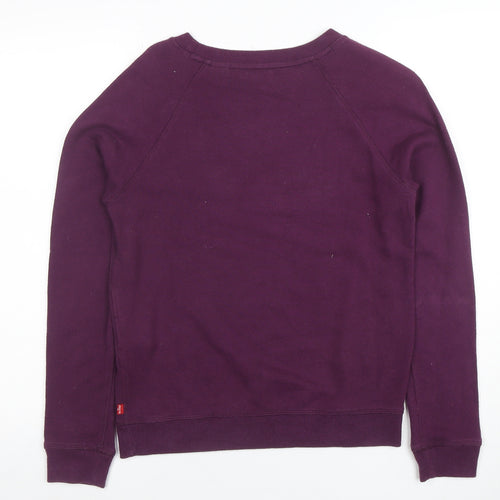 Levi's Womens Purple XS Pullover Graphic Logo Sweatshirt