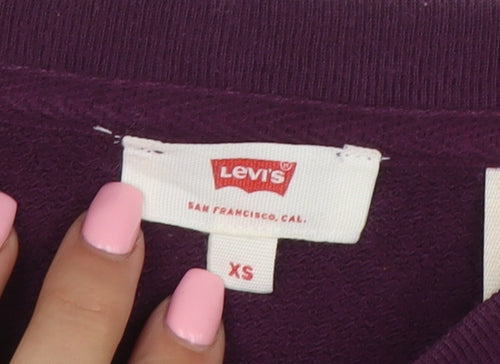 Levi's Womens Purple XS Pullover Graphic Logo Sweatshirt