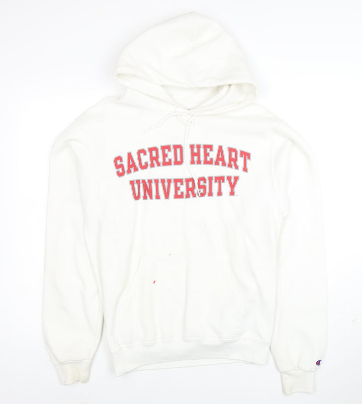 Champion Womens White Sacred Heart University Pullover Hoodie Size S